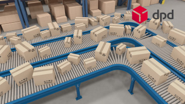 Work at the central sorting office of the DPD postal warehouse near Lodz