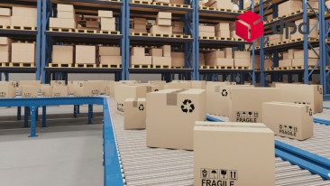 Work at the central sorting office of the DPD postal warehouse near Lodz
