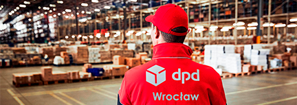 Work at the modern DPD postal warehouse in Plock
