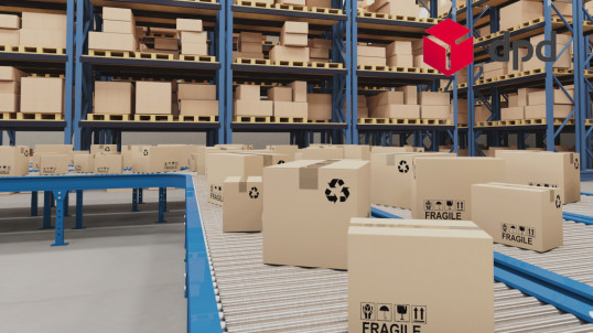 Work at the central sorting office of the DPD postal warehouse near Lodz
